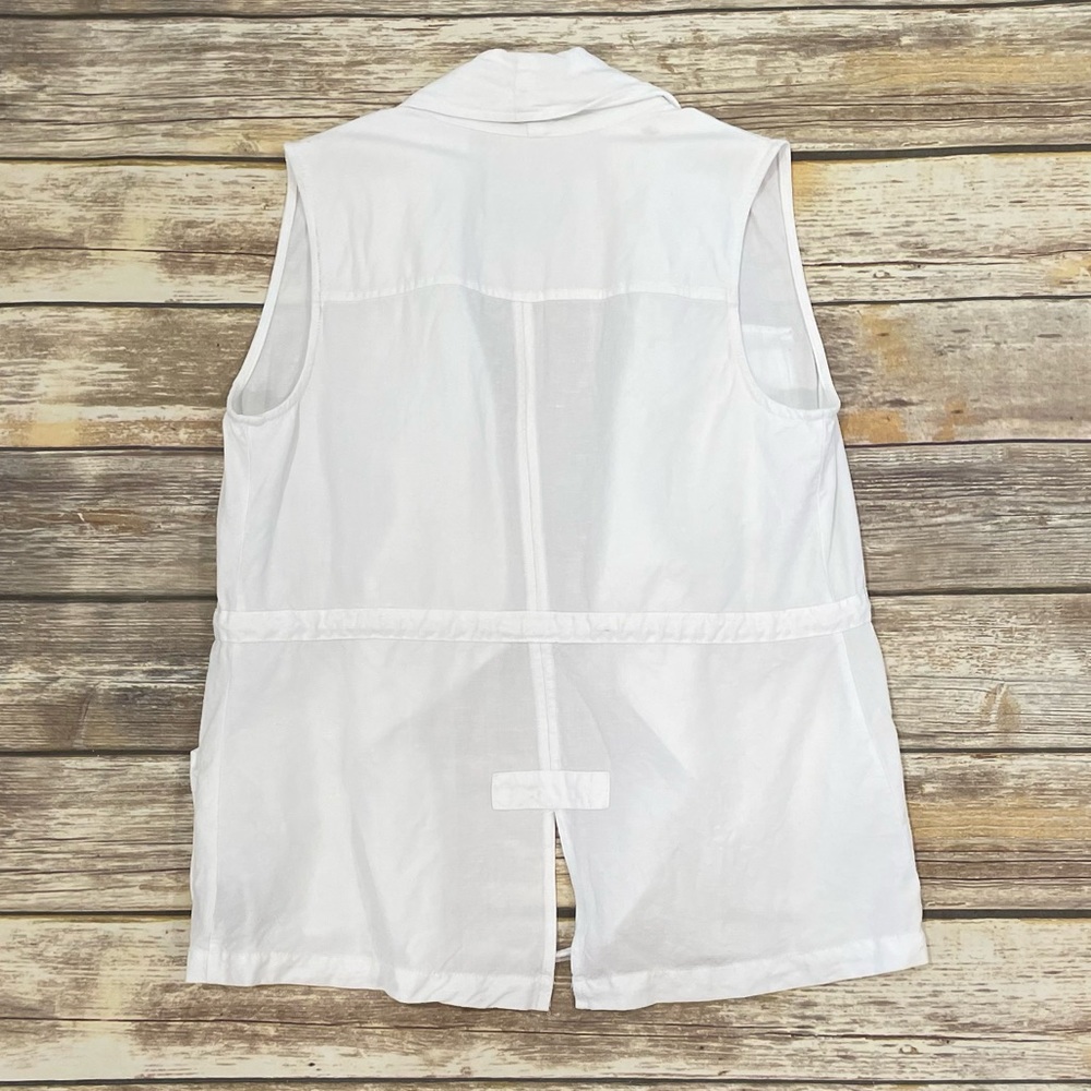 Anthropologie Sanctuary White Linen Blend Open Front Vest - Picture 8 of 14